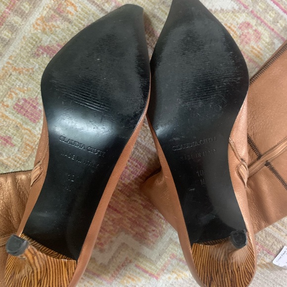 CLAUDIA CIUTI Metallic Bronze Leather High Heel Boots, made in Italy - Picture 4 of 6